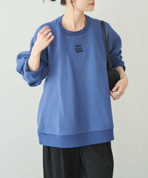 peate sweat blue トレーナー スウェット pual ce cin トレーナー スウェット 裏ボア刺繍スウェット レディース