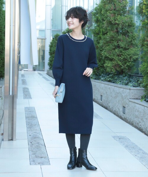 NOLLEY'S Sophi（ノーリーズソフィー） ニットワンピース 38 ダーク