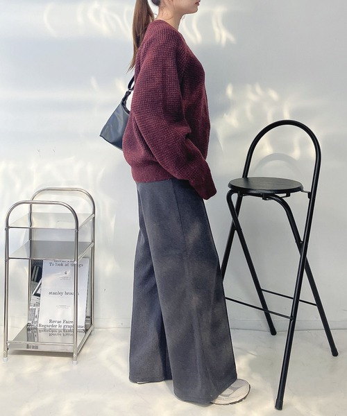 AS KNOW AS（アズノゥアズ） ニット セーターかのこ編みニットプル