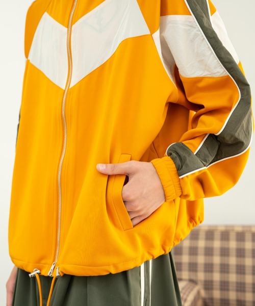 「eLur」 ジャージブルゾン LARGE イエロー レディース_画像6