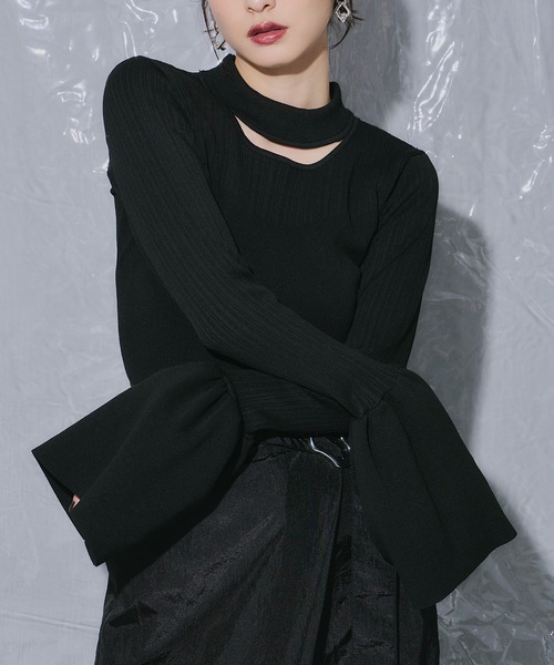 「VIOLETTA」 長袖ニット FREE グレー レディース_画像5