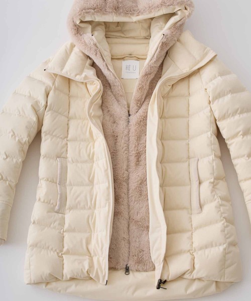 ダウンコート ダウンジャケット 「YOSOOU/ヨソオウ」2way Fur Liner Hood Coat/2ｗayファーライナーフードコートの画像