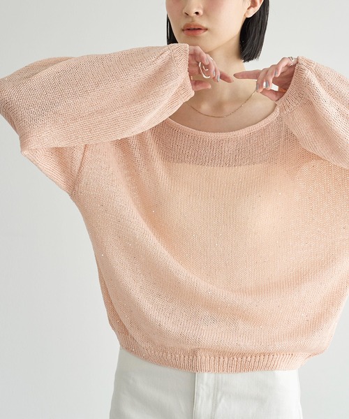 「meilmada」 長袖ニット FREE ベージュ レディース_画像9