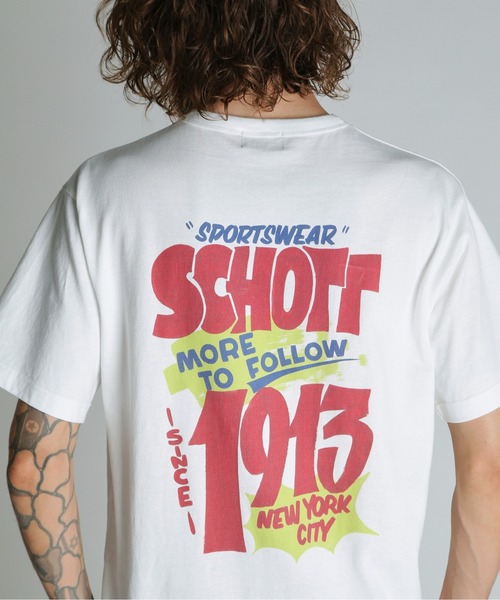 【未使用品】Schott Tシャツ 90年代 ビンテージ Schott N.Y.C（ショット） tシャツ Schott/ショット/FLYER T-SHIRT