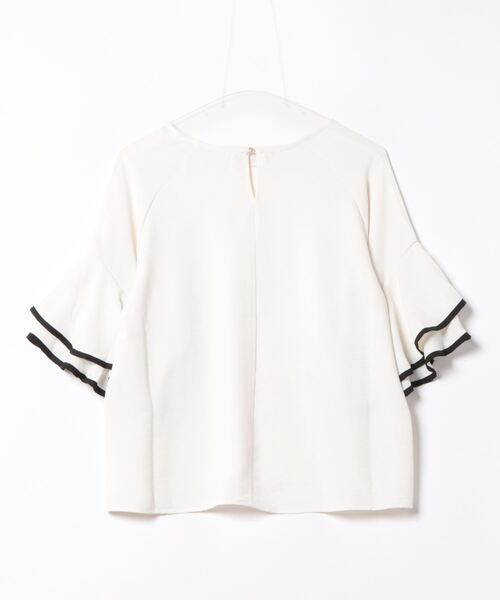「INCEDE」 7分袖ブラウス 3L グレイッシュベージュ レディース_画像2
