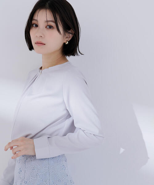 NATURAL BEAUTY BASIC フロントタックブラウス　白　去年物 フロントタックブラウス | NATURAL BEAUTY BASIC（ナチュラル