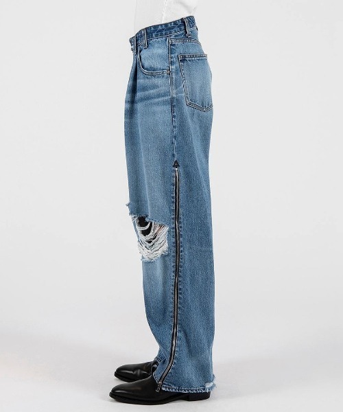 ワイドパンツ ジーンズ FORSOMEONE LOOSE DENIM CUSTOM メンズの画像