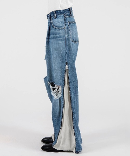 ワイドパンツ ジーンズ FORSOMEONE LOOSE DENIM CUSTOM メンズの画像