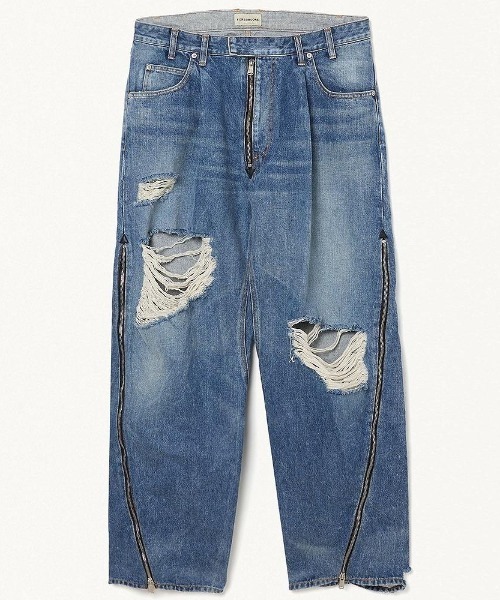 ワイドパンツ ジーンズ FORSOMEONE LOOSE DENIM CUSTOM メンズの画像
