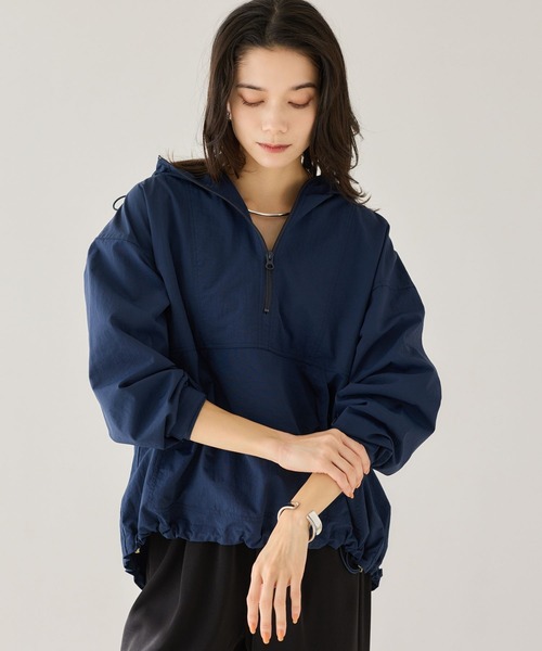 ブルゾン ジャンバー BARNYARDSTORM / ハーフZIPフーディージャケット「撥水」「JAPAN FABRIC」 レディースの画像