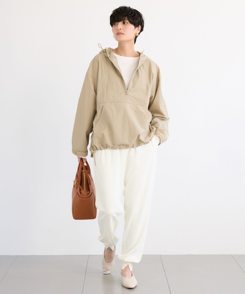 ブルゾン ジャンバー BARNYARDSTORM / ハーフZIPフーディージャケット「撥水」「JAPAN FABRIC」 レディースの画像