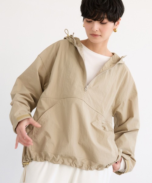 ブルゾン ジャンバー BARNYARDSTORM / ハーフZIPフーディージャケット「撥水」「JAPAN FABRIC」 レディースの画像