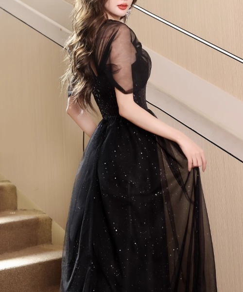 ドレス YUGA_YGMC 　Sequined decollete dress_4