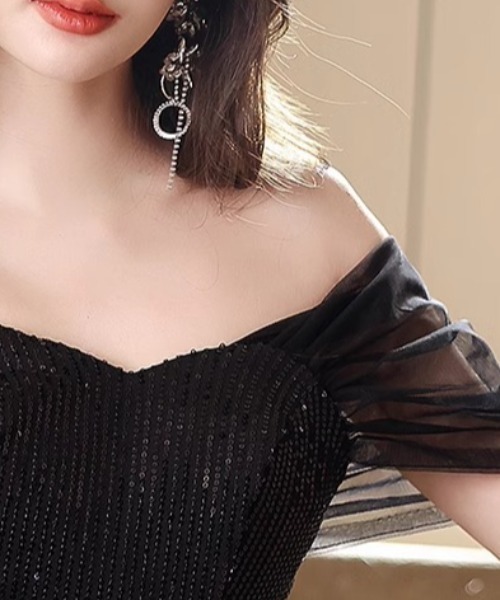ドレス YUGA_YGMC 　Sequined decollete dress_14