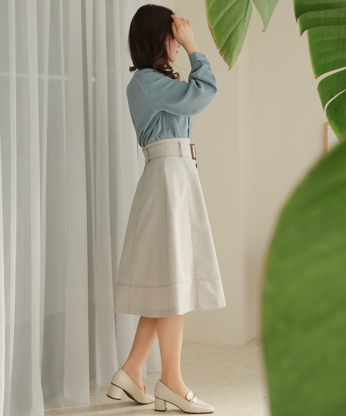 「TRUDEA」 フレアスカート SMALL ベージュ レディース_画像8