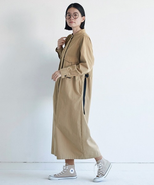 「Sunny clouds」 長袖ワンピース X-LARGE ベージュ レディース_画像4