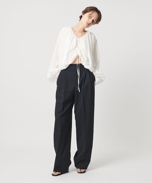 ワイドパンツ パンツ 「AEWEN MATOPH」ダブルタックワイドパンツ レディースの画像