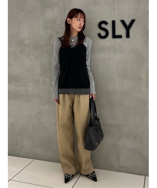 SLY（スライ） tシャツ CAMI LAYERED C/N TOPS キャミレイヤードクルー