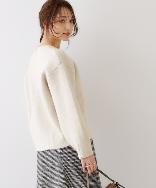 「couture brooch」 ニットカーディガン 42 ライトグレー レディース_画像7