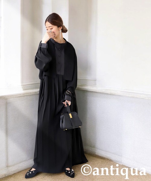 「antiqua」 長袖ワンピース R ブラック レディース | antiqua | 03