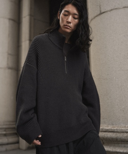 LIDNM ブラック セーター S WYM LIDNM 「WYM LIDNM」 長袖ニット S ブラック メンズ : ZOZOTOWN