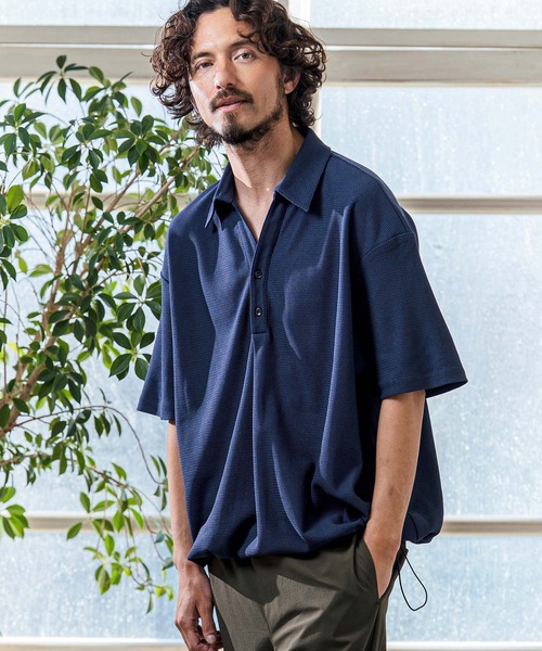 Magine（マージン） ポロシャツ 半袖 mhs2546- Poly Knit Skipper Neck