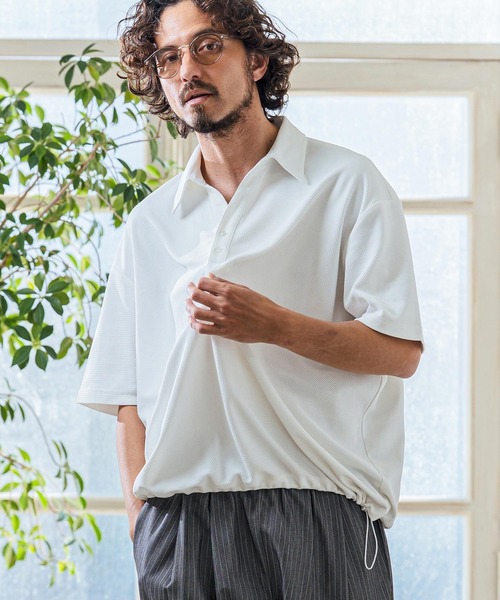 Magine（マージン） ポロシャツ 半袖 mhs2546- Poly Knit Skipper Neck