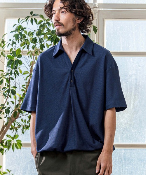 【新品未開封】HaaS MoneyGram ジップアップポロシャツ 半袖 S Magine（マージン） ポロシャツ 半袖 mhs2546- Poly Knit Skipper Neck