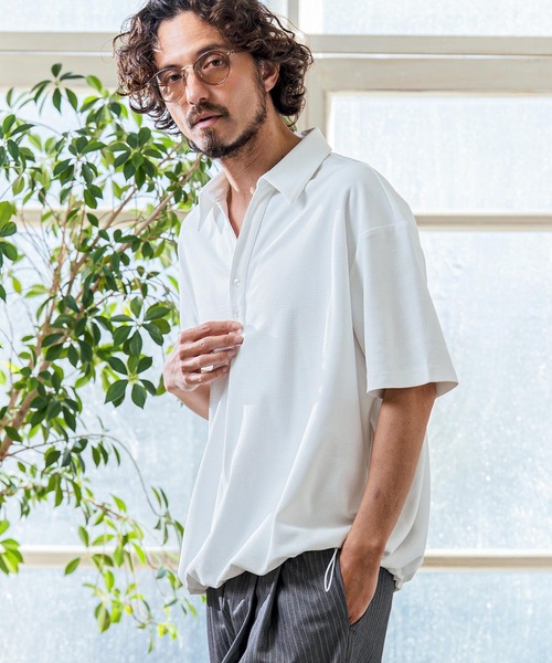 Magine（マージン） ポロシャツ 半袖 mhs2546- Poly Knit Skipper Neck