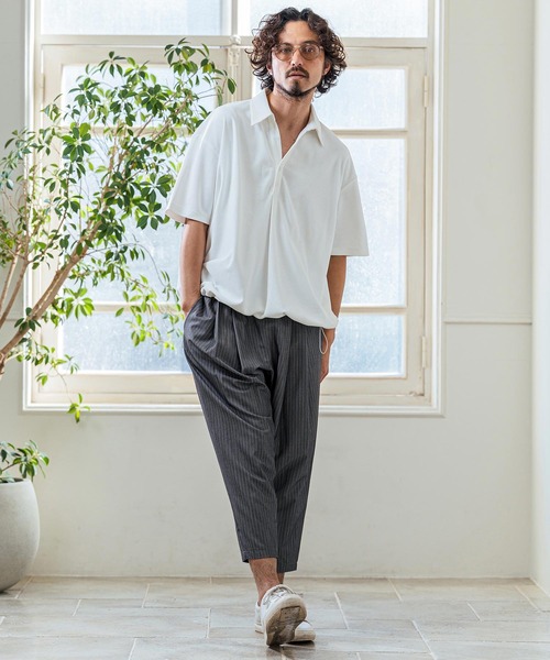 Magine（マージン） ポロシャツ 半袖 mhs2546- Poly Knit Skipper Neck