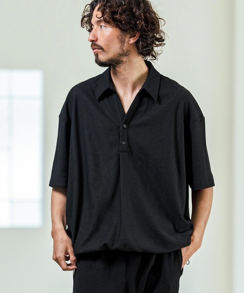 Magine（マージン） ポロシャツ 半袖 mhs2546- Poly Knit Skipper Neck