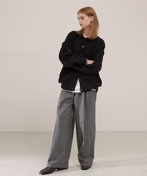 「EMMA CLOTHES」 ニットカーディガン M ライトグレー メンズ_画像5