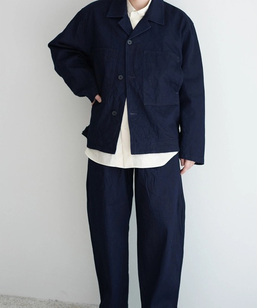STILL BY HAND セルビッチデニムGジャン(ネイビー) STILL BY HAND（スティルバイハンド） デニムジャケット gジャン