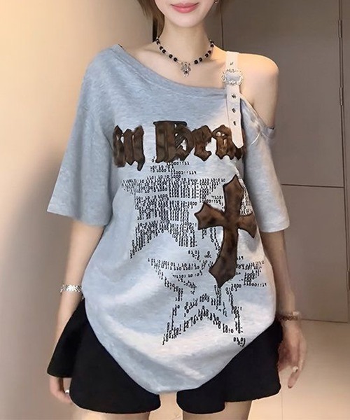 lilful tシャツ 「26年春夏新作」Y2K レオパード柄 クロスモチーフ John Galliano レオパード バッジ グラフィック Tシャツ Y2K