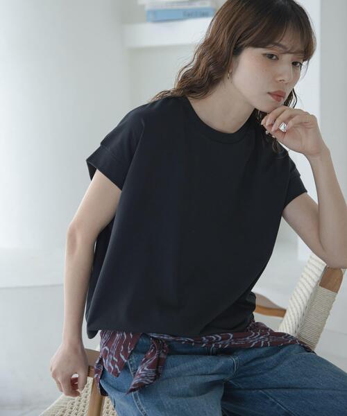 tシャツ UVカットクールタッチフレンチTシャツ レディースの画像