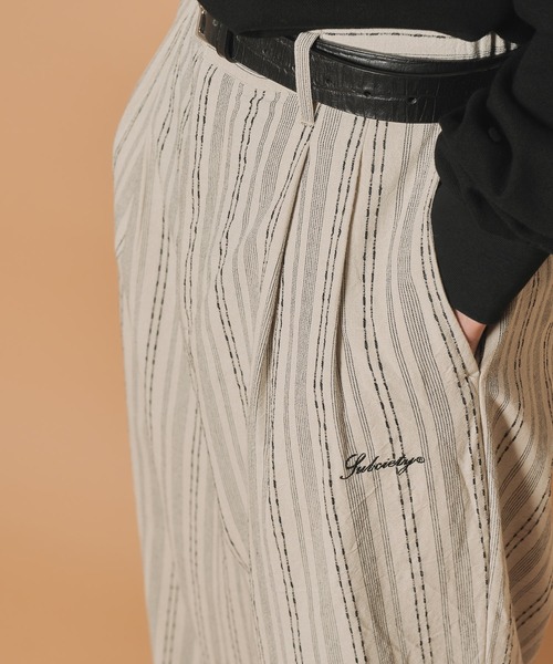 Subciety（サブサエティ） ワイドパンツ スラックス Jacquard stripe