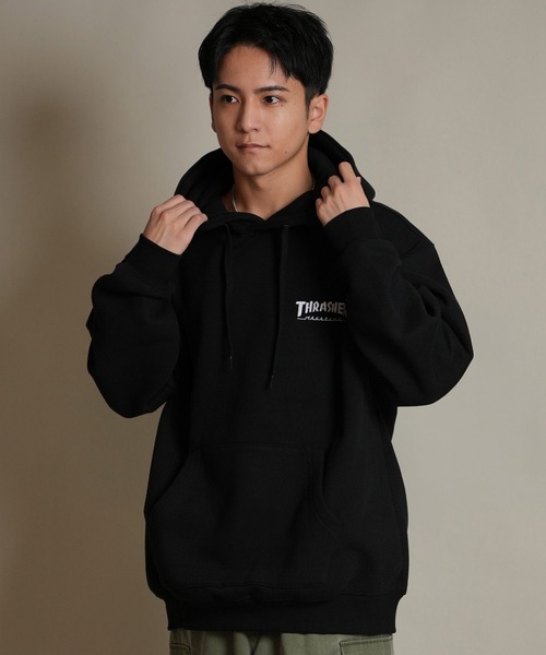 「THRASHER」 プルオーバーパーカー X-LARGE ブラック メンズ_画像4