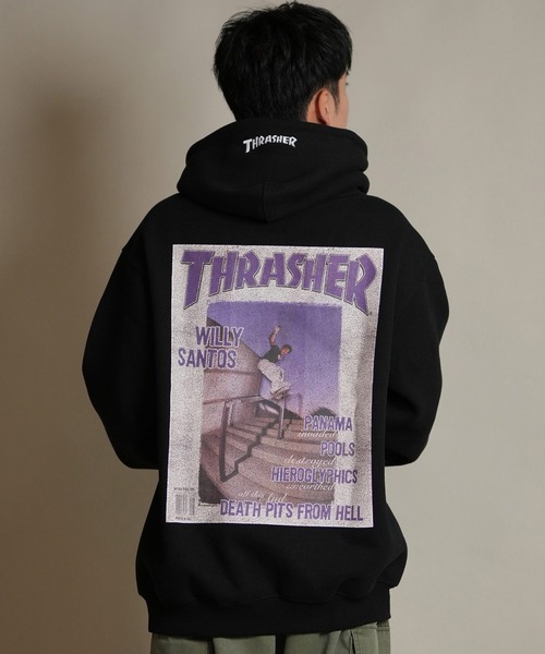 「THRASHER」 プルオーバーパーカー X-LARGE ブラック メンズ_画像6