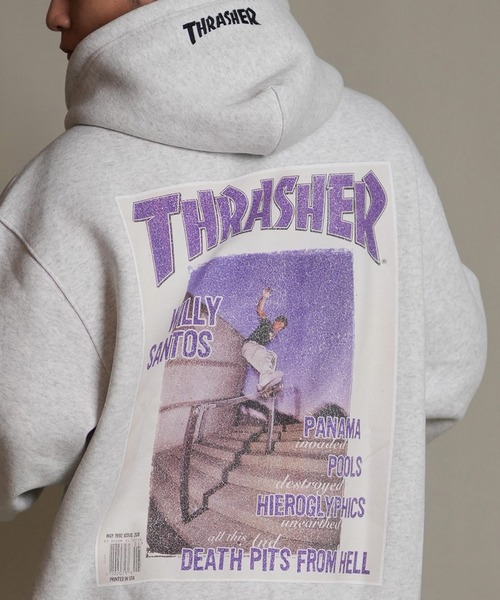 「THRASHER」 プルオーバーパーカー X-LARGE ブラック メンズ_画像8
