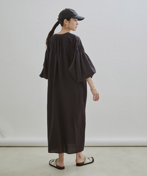 「SALON adam et rope'」 長袖ワンピース FREE ブラック レディース_画像6
