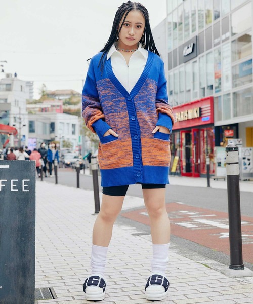 「UGG」 ニットカーディガン M オレンジ レディース_画像2