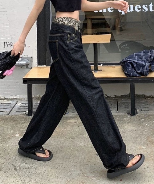 「lilful」 デニムパンツ L ブラック レディース_画像6