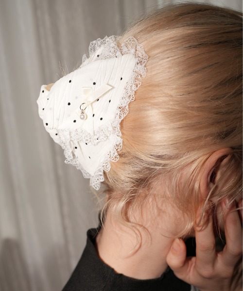 IMARI ヘアクリップ 「 IMARI / イマリ 」 レース リボン 三角 ヘア IMARI ヘアクリップ 「 IMARI / イマリ 」 レース リボン 三角 ヘア