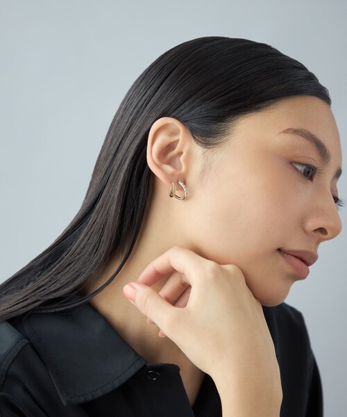 Jouete（ジュエッテ） ピアス 「ダブルピアス」 ジルコニア コンビ
