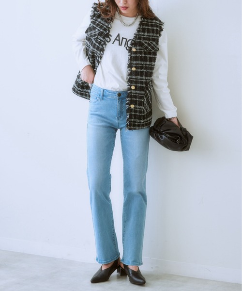 「SMILE LAND」 デニムパンツ LL ブルー系その他 レディース_画像4