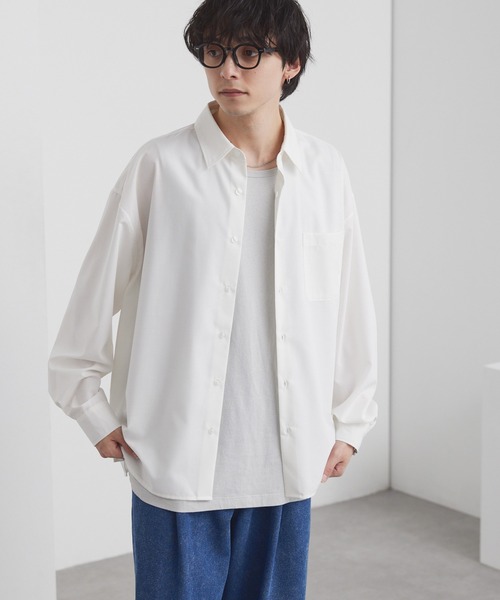 「MONO-MART」 長袖シャツ M モカ メンズ_画像3