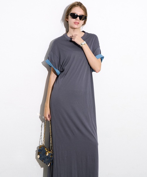 LE CIEL BLEU（ルシェルブルー） ワンピース マキシTシャツドレス