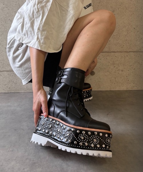 Jeffrey Campbell ラウンドスタッズロングブーツ Jeffrey Campbell（ジェフリーキャンベル） ブーツ スタッズデザイン