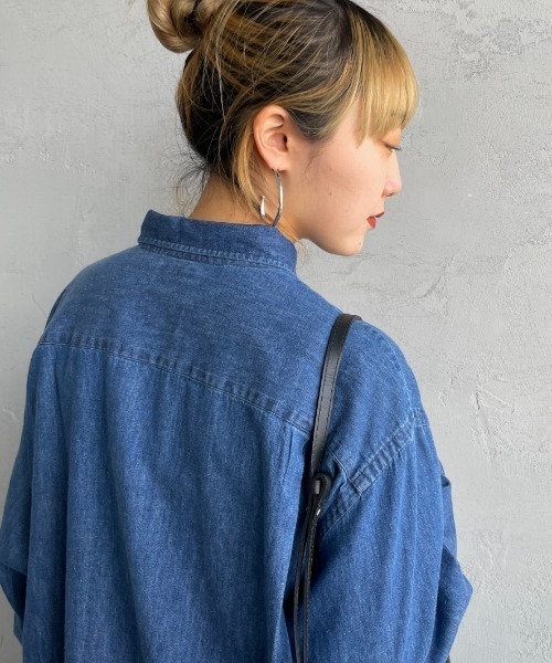 Danton（ダントン） シャツワンピース 36 ブルー レディース