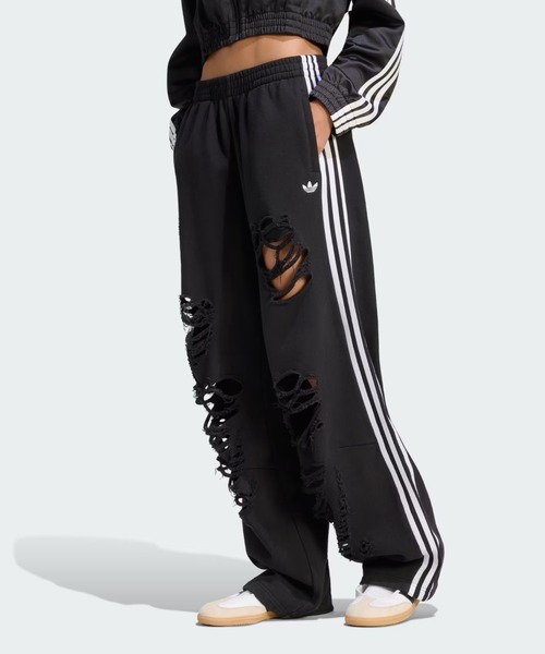 ★人気　アディダス　刺繍ロゴ　スウェットパンツ　ジャージ　ブラック　105 adidas（アディダス） ワイドパンツ スウェットパンツ ジャージ